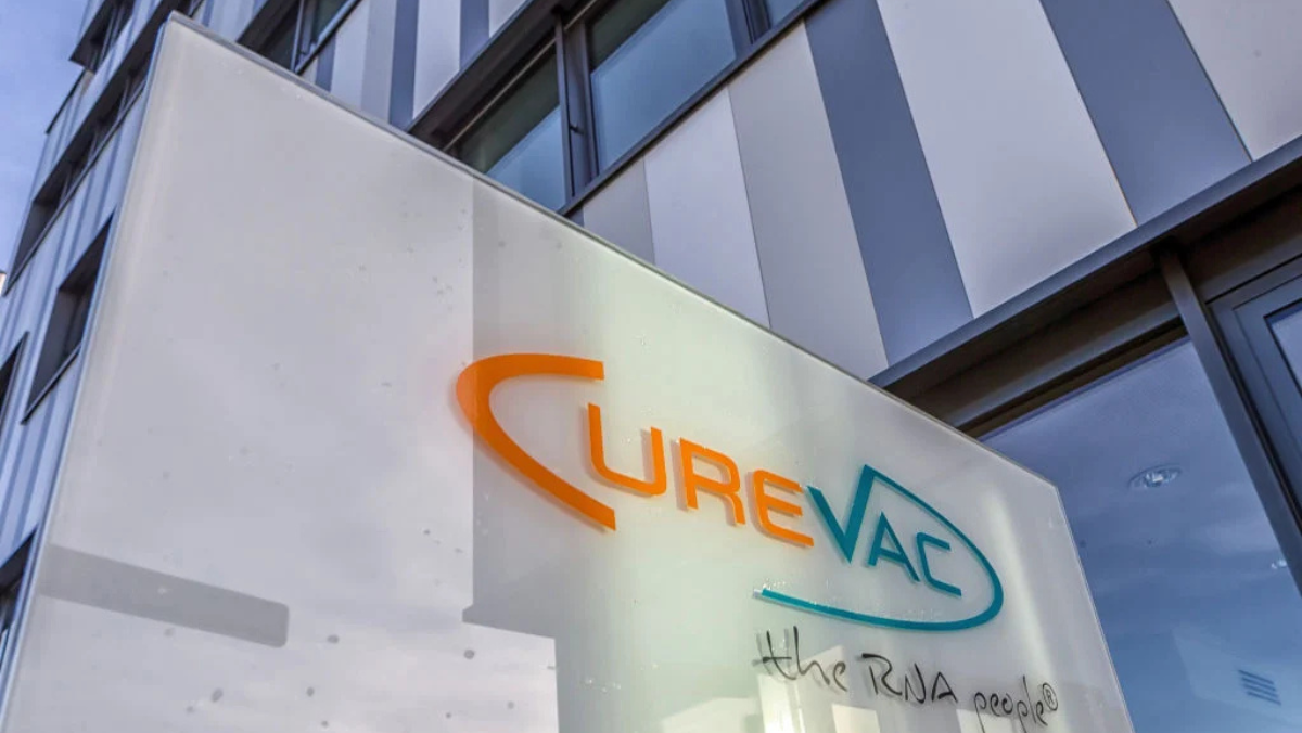 CureVac headquarters sign as company agrees to acquisition by BioNTech